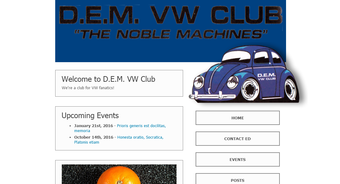 D.E.M. VW Club Website