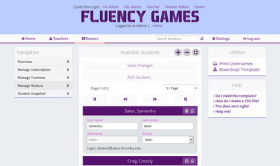 Fluency Games Portal